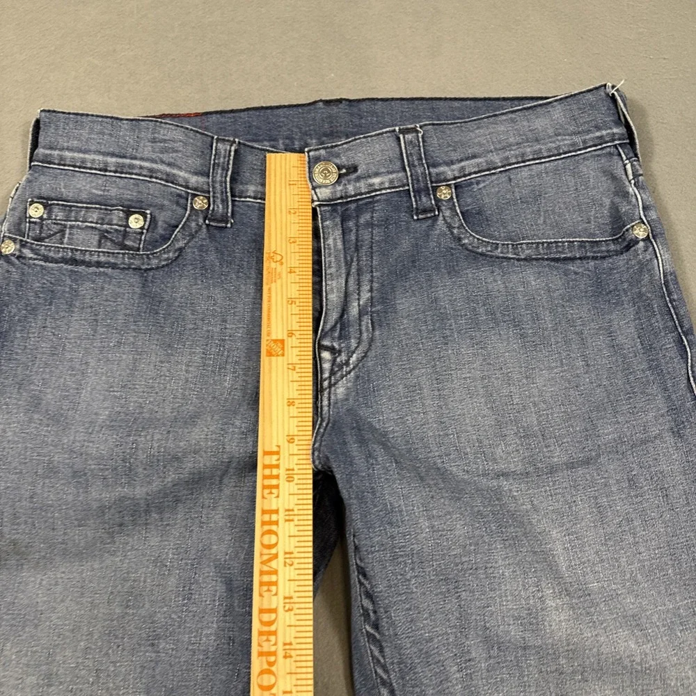 True Religion Jeans Men's 34/25 Ricky RELAXED Straight Light Wash WHISKERING